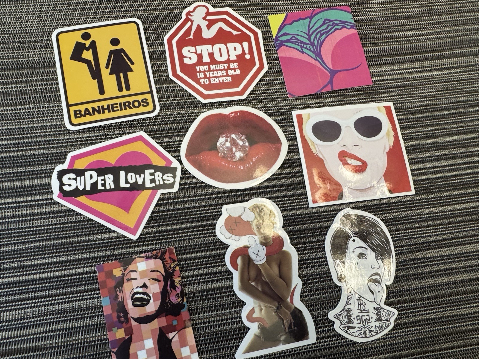 Fun Lot 9 Sticker Colorful Lovers Marilyn Monroe Girls Women Risque Panties