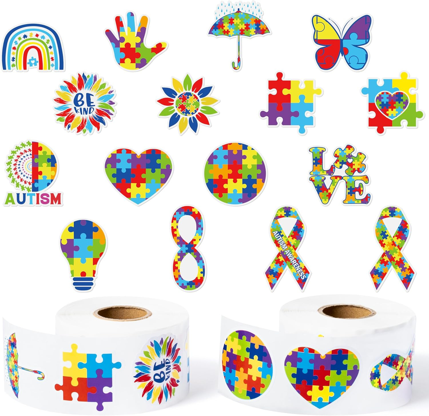 Watercolor Bird Sticker Rolls – 1000 Pcs Waterproof Vinyl Animal Stickers
