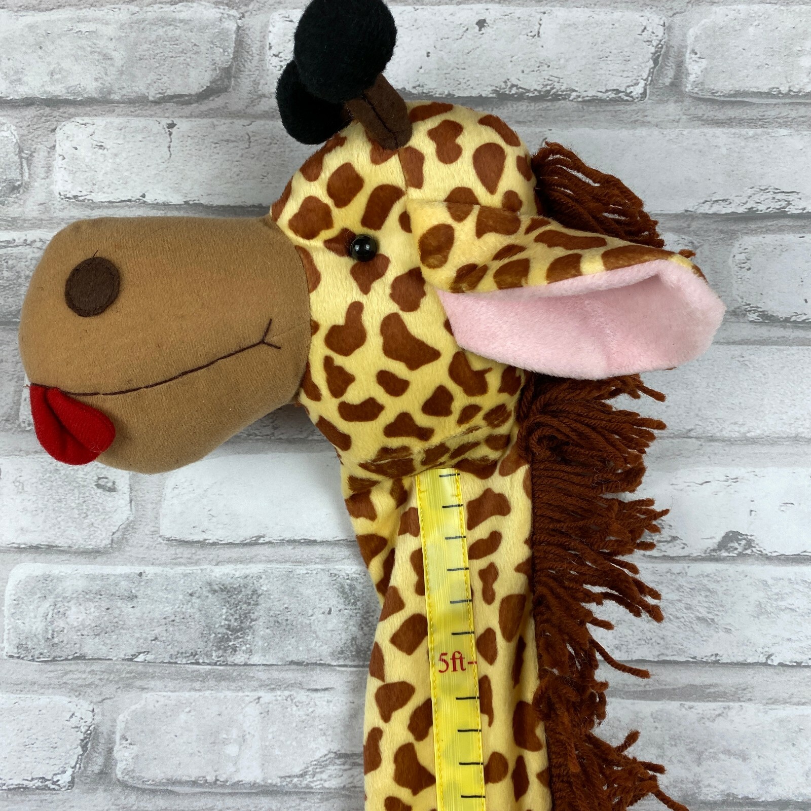 Giraffe Wall Hanging Growth Chart Fabric Moveable Leaves for Photos Kids Baby
