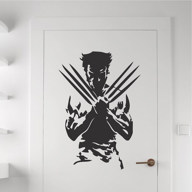 X Men Wall Decal Wolverine Wall Mural Vinyl Removable Superhero Design, s99