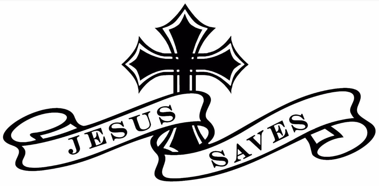 JESUS SAVES Cross Beautiful Wall Art vinyl Decal Car Window Christ God Bible