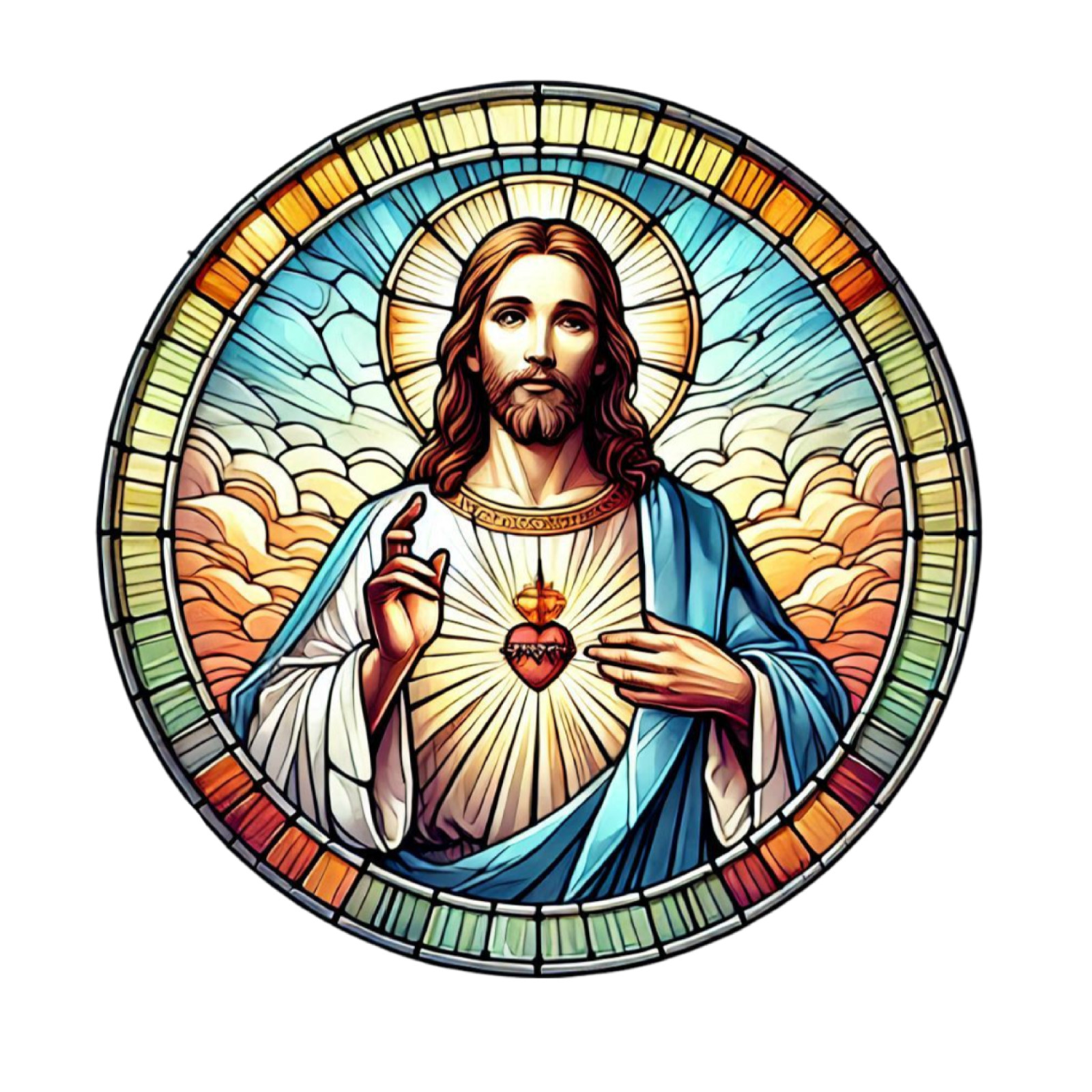 Stained Glass Jesus Wall Decal Sticker 18X18cm Large
