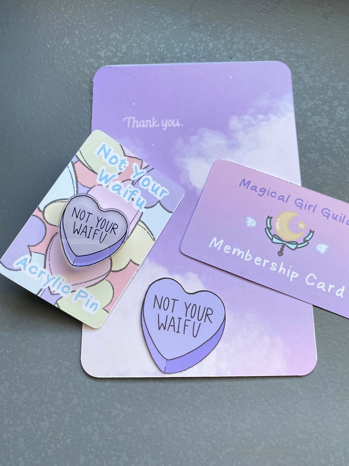 Not Your Waifu Pastel Purple Water Resistant Sticker Decal Aesthetic Anime Game