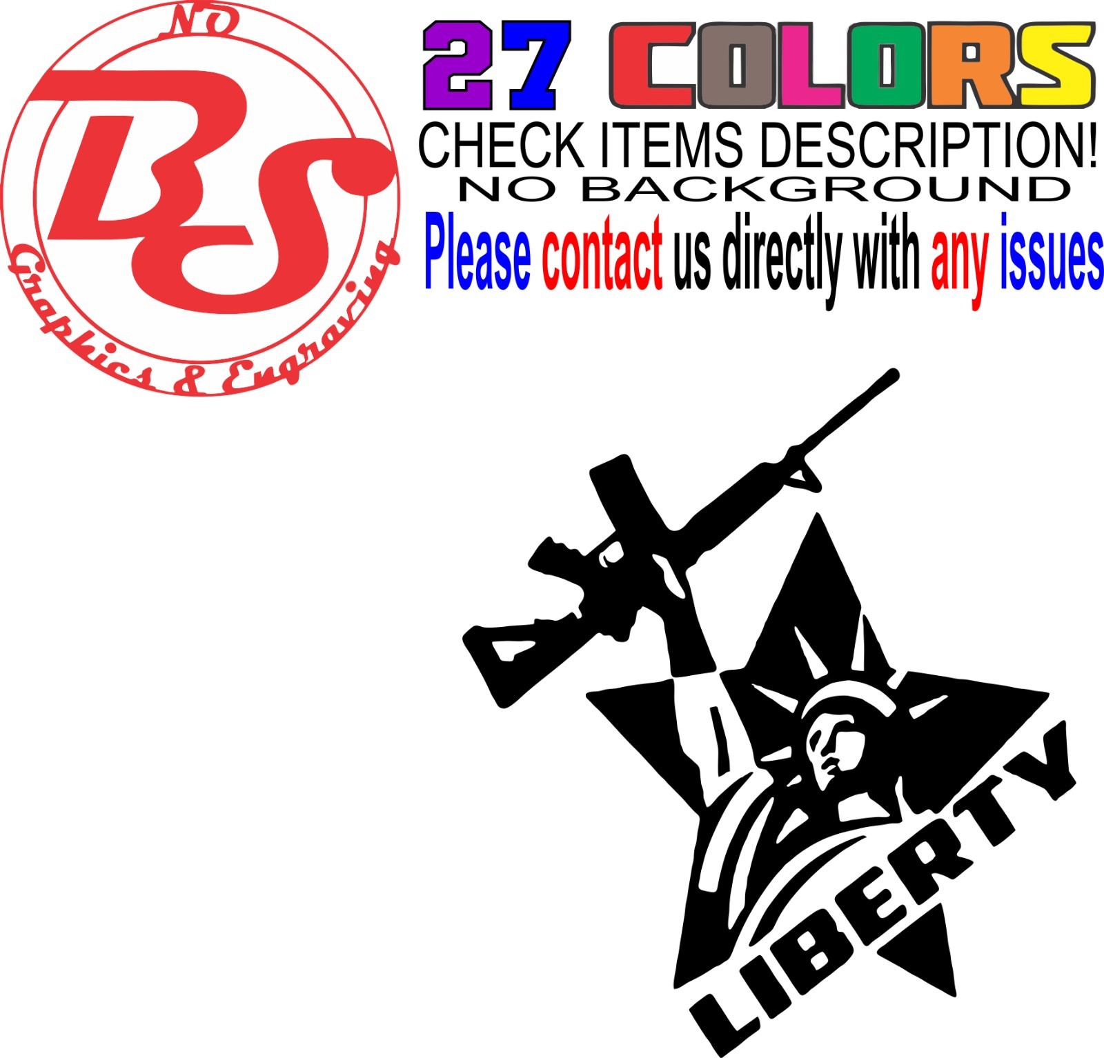 6" America Liberty Vinyl Decal American Pro Gun Sticker Rifle 4×4 Truck 2A noBS