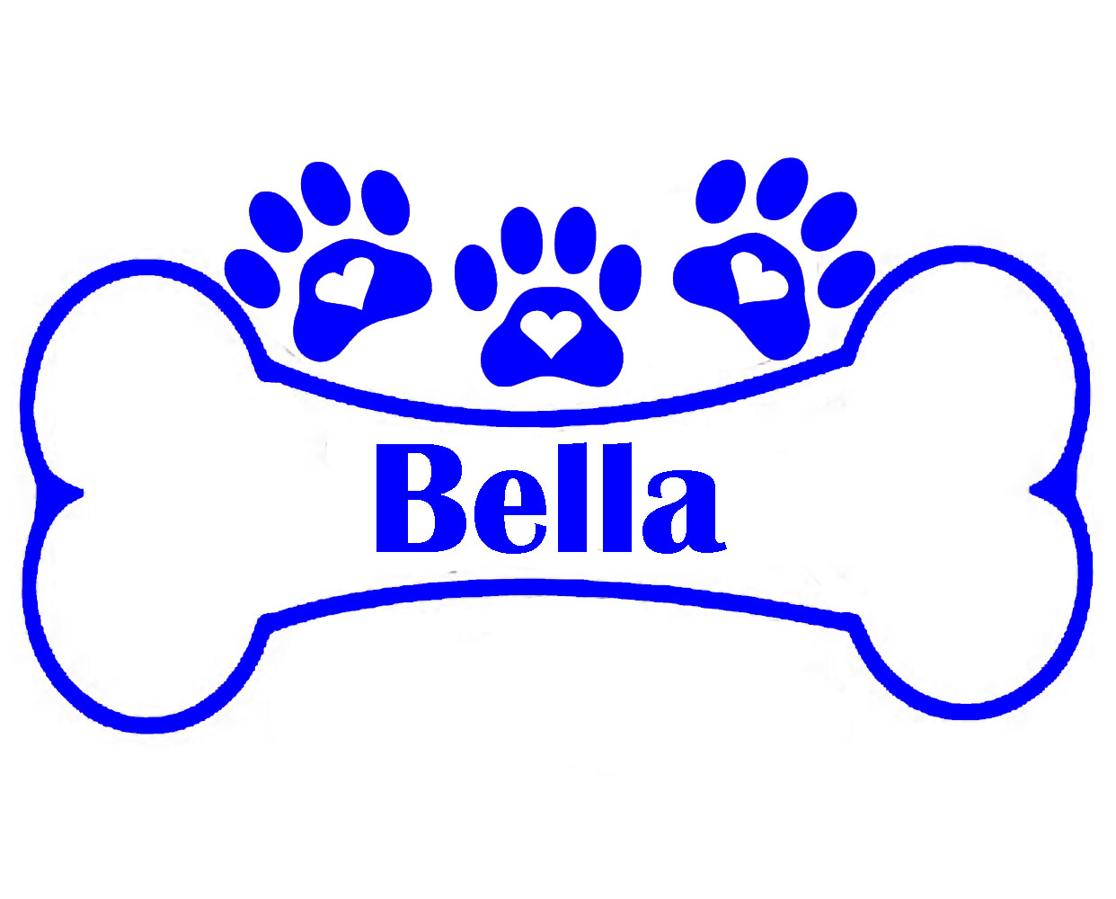 ANY NAME Dog Bone heart paw PrintVinyl Decal Sticker Car Wall Tumbler Cup Choice