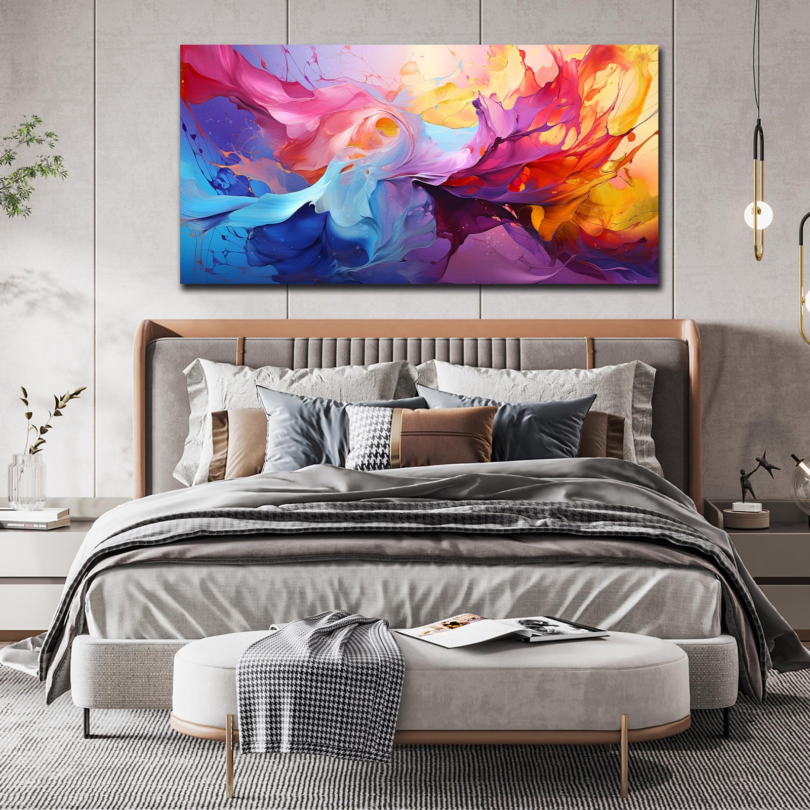 GUGIKA Abstract Wall Art for Living Room, Colorful Canvas Wall-Art for Bedroo…
