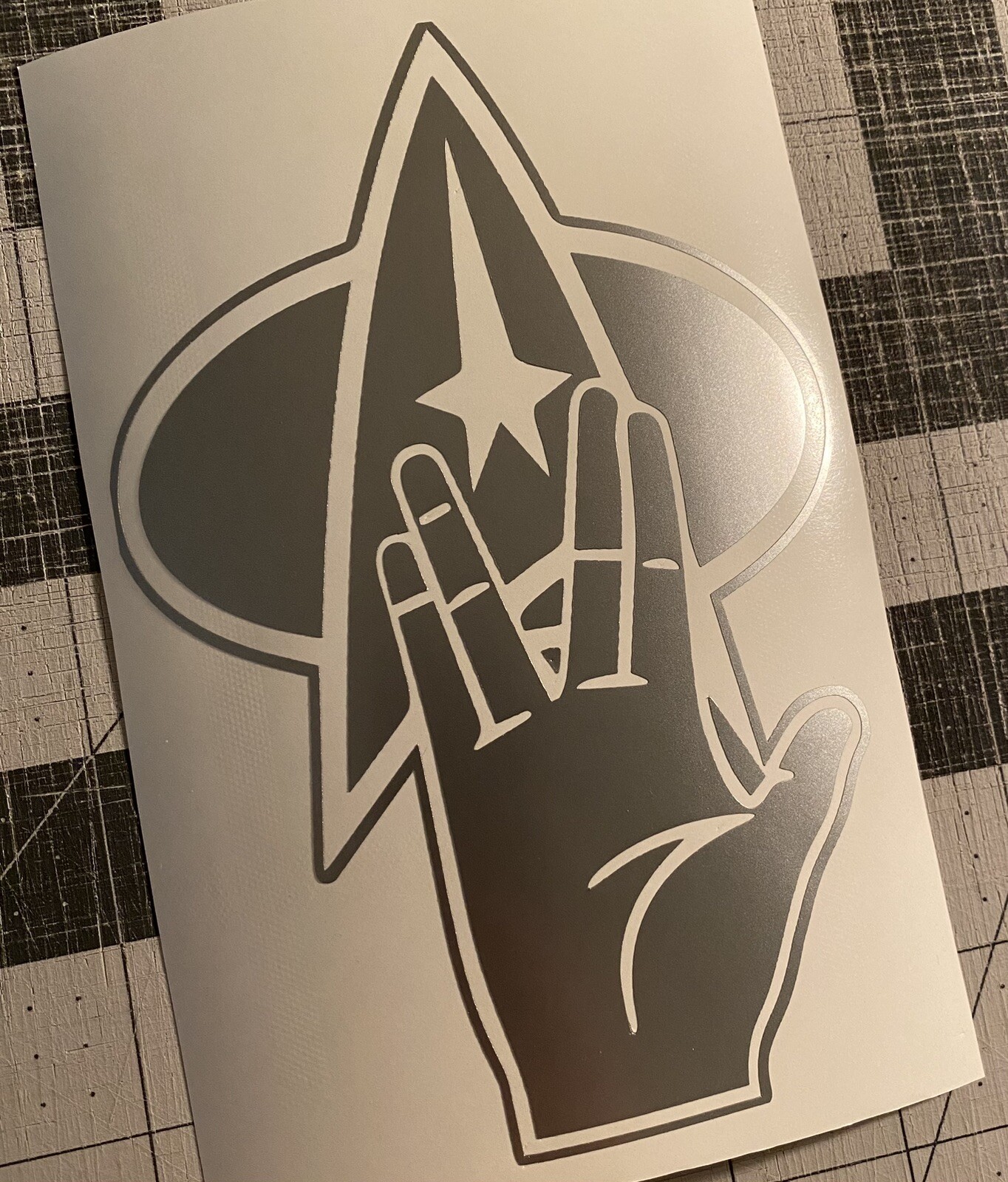 Vinyl Decal for Window – Star Trek, Live Long and Prosper (w/ Logo)