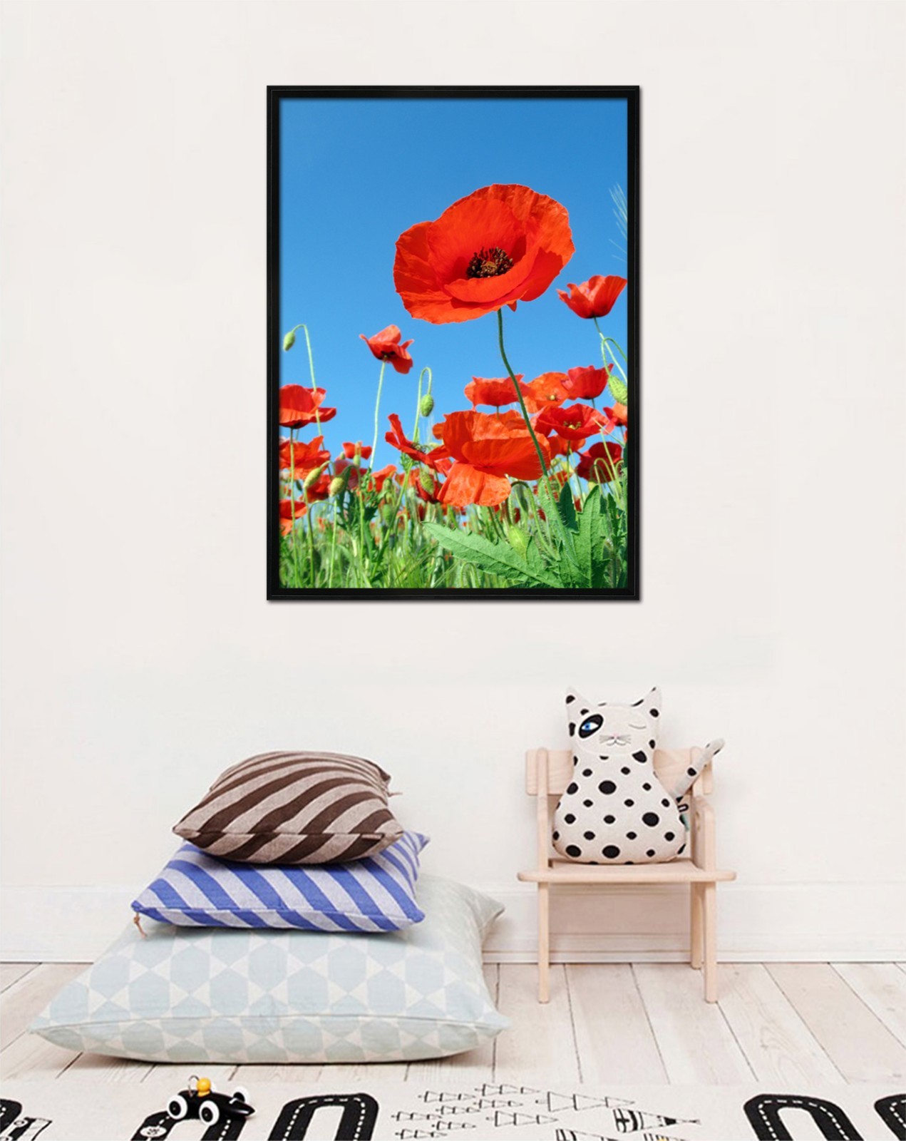 3D Blue Sky Flowers 55 Fake Framed Poster Home Decor Print Painting Unique Art