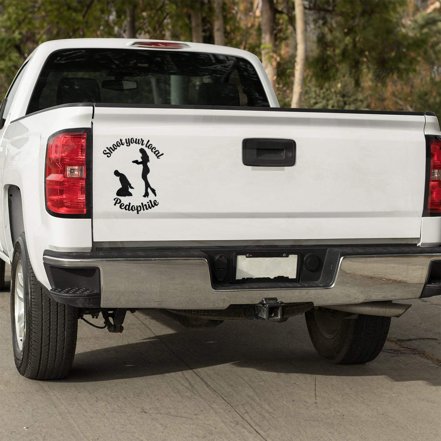 Shoot your local pedophile Vinyl decal (save the kids) truck car van window