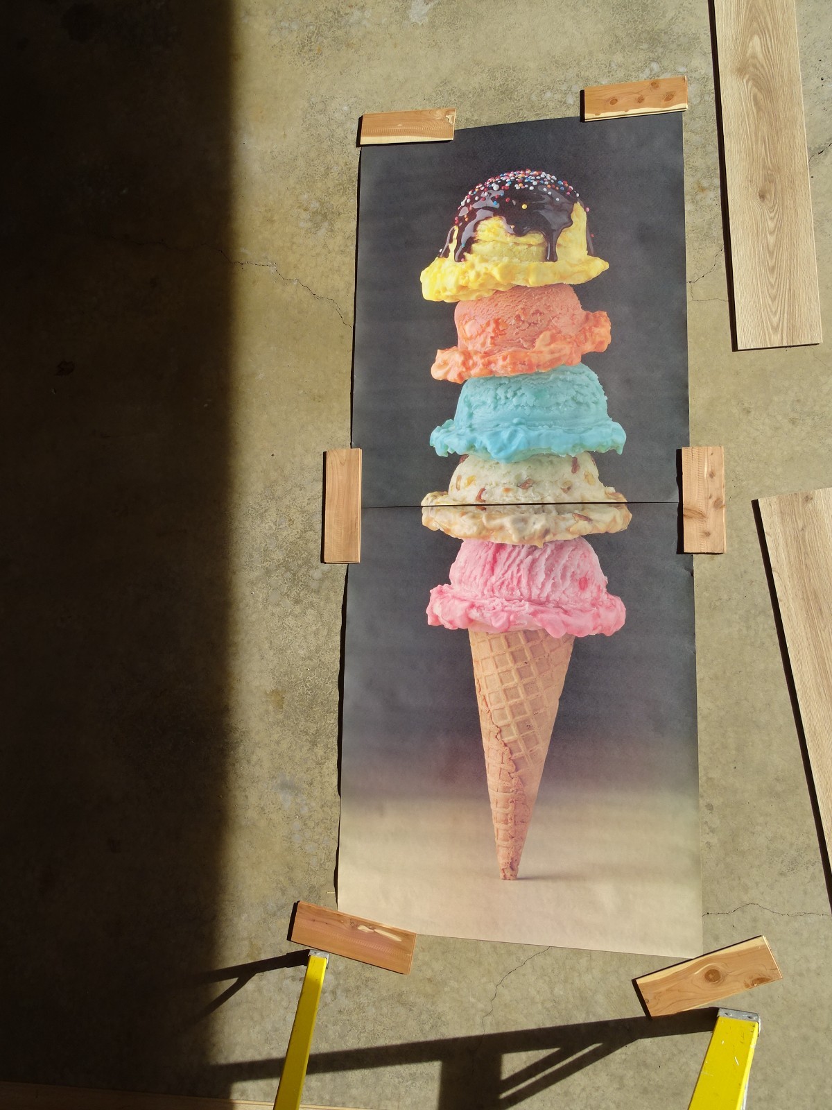 Food Challenge GIANT 5 Scoop Ice Cream Photo Door Wall Mural Poster 82.5” X 34”