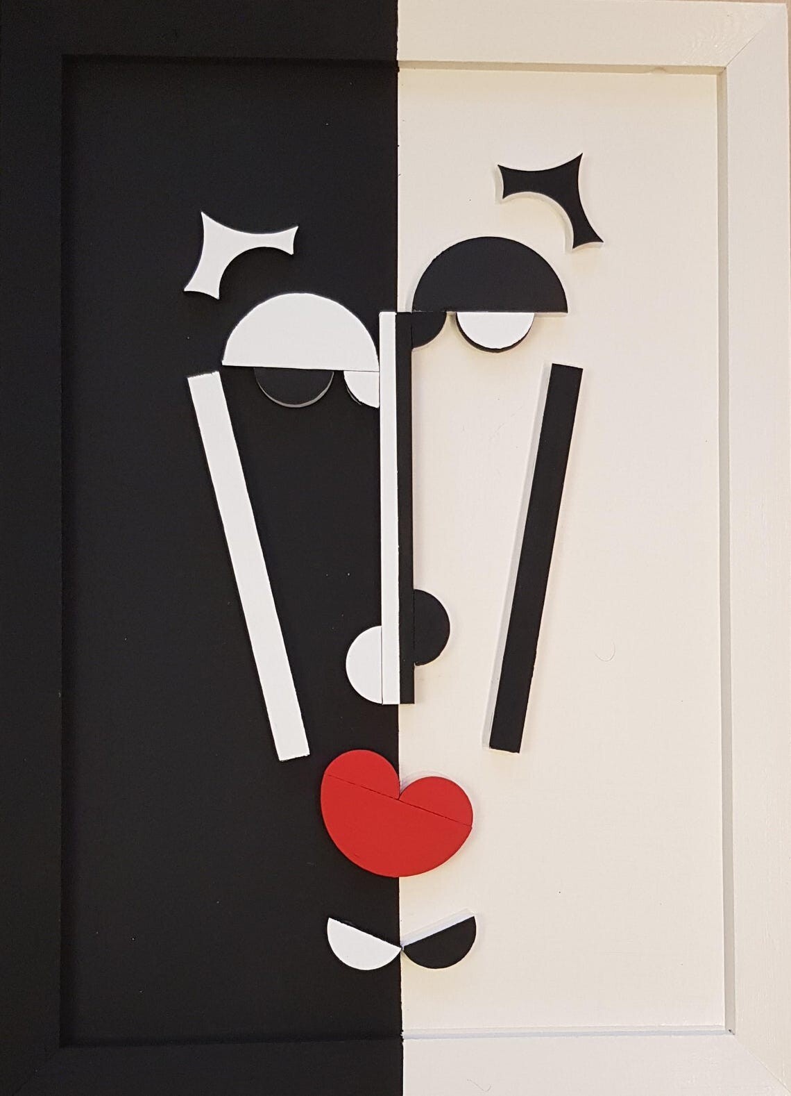 Wooden wall painting for modern and minimalist home decoration, 3D abstract wood