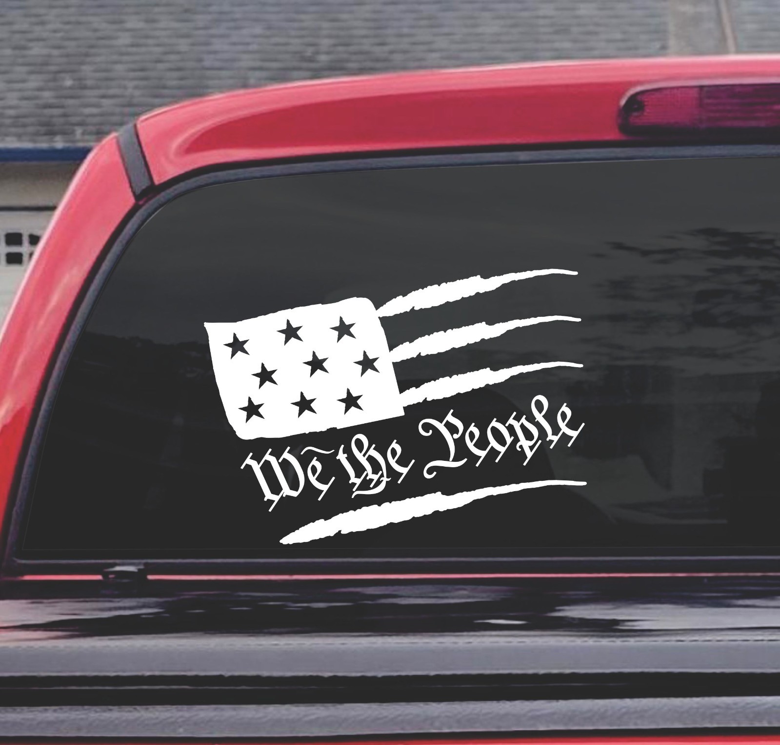We the People Flag Decal – US Constitution Patriotic American Sticker Car Truck