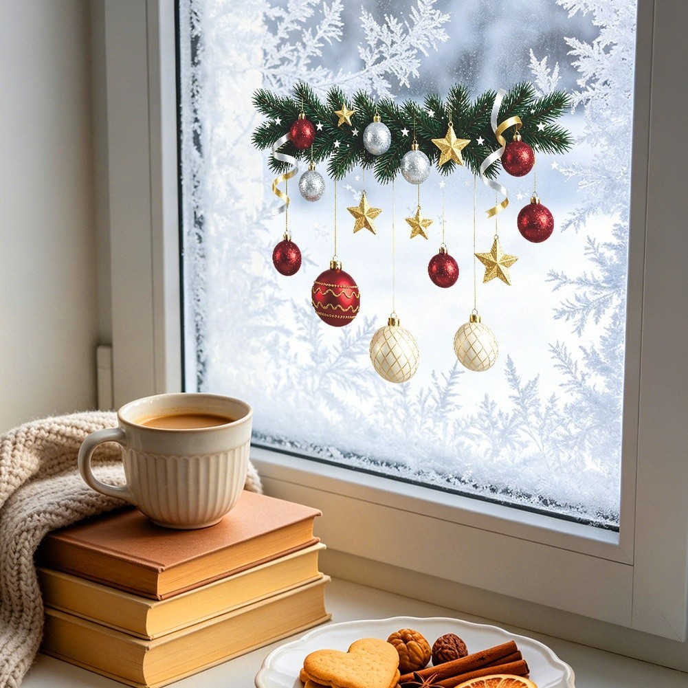 Christmas Tree Window Sticker for Glass For tile Metal 29/25cm 27/23cm