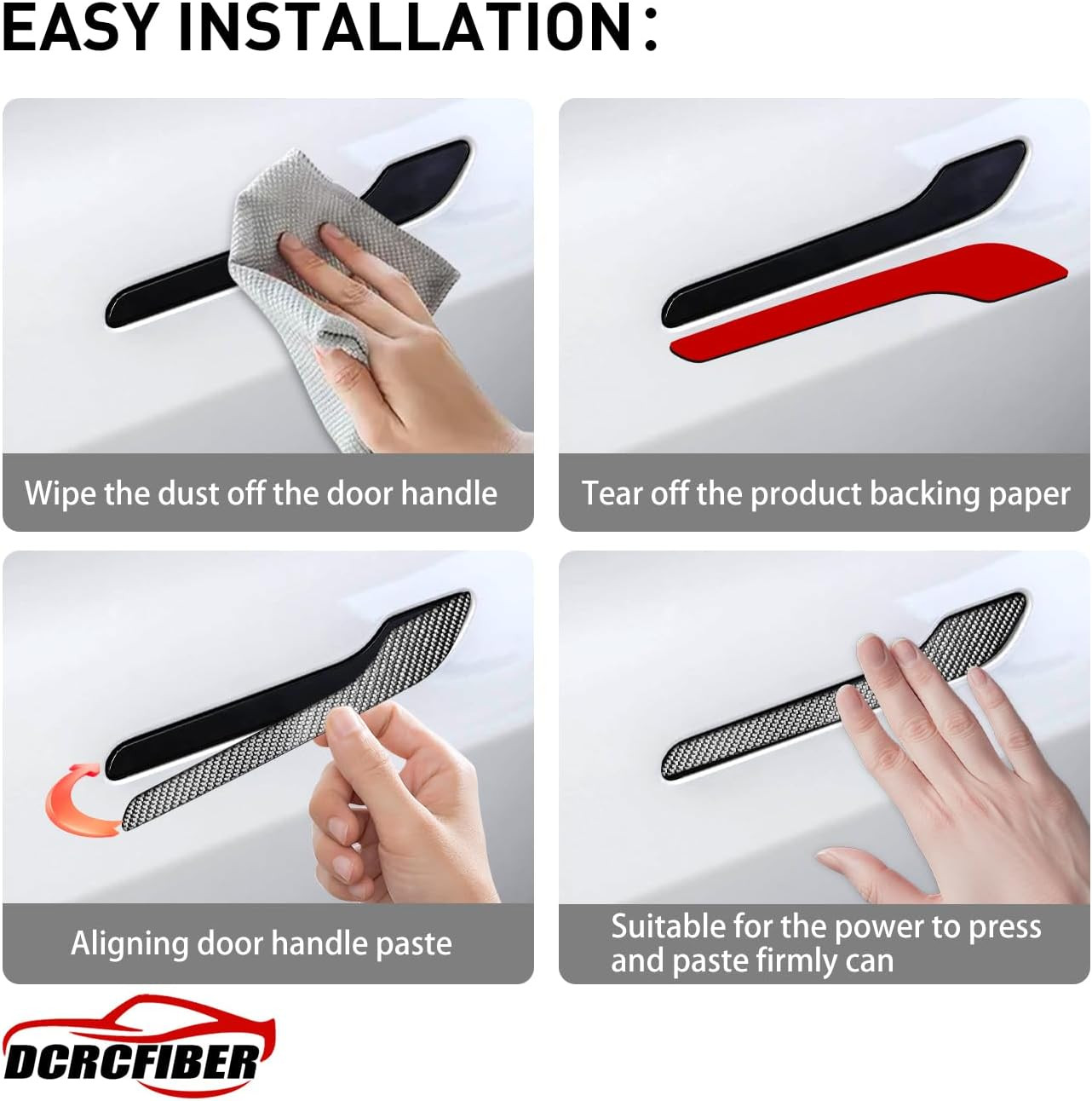 Genuine Carbon Fibre Exterior Door Handle Protector, Suitable for All Tesla Mode