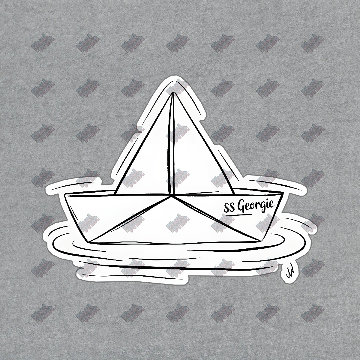 Minimalist SS Georgie Paper Boat Sign Nostalgic Home Decor for Fans #8822