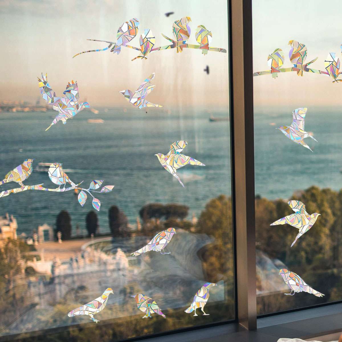 PVC Hummingbird Window Clings Anti Collision Window Decals Static Deter Birds