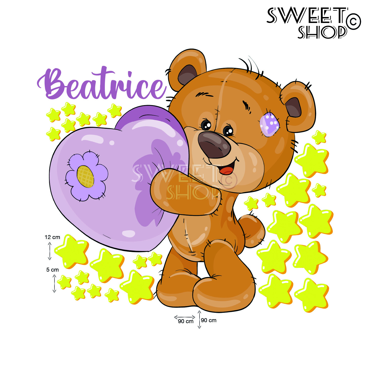 Custom Girl BEAR Wall Sticker Wall Sticker Decoration GIFT IDEA