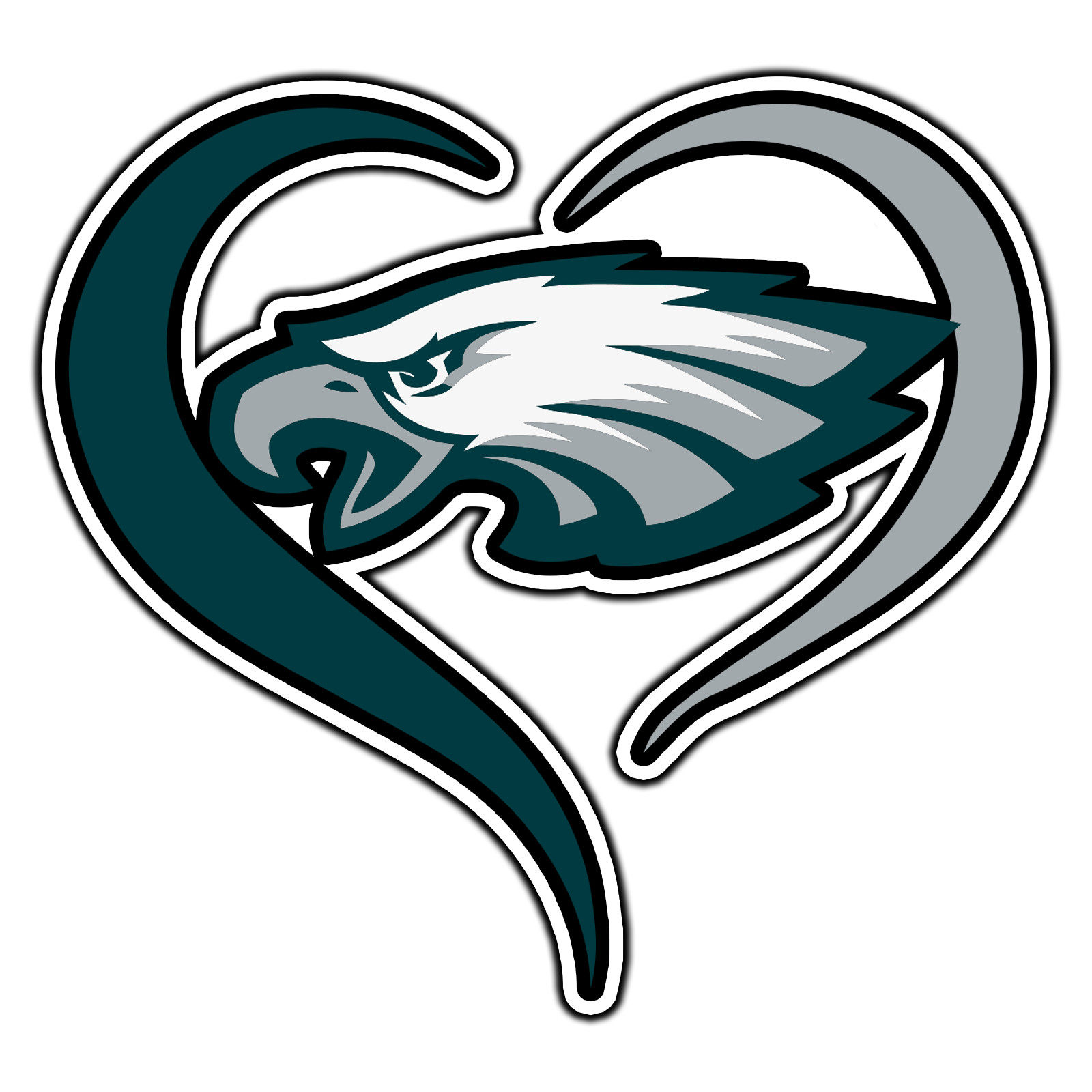 Philadelphia Eagles Heart Logo #8 Football Sticker Waterproof Vinyl Decal DieCut