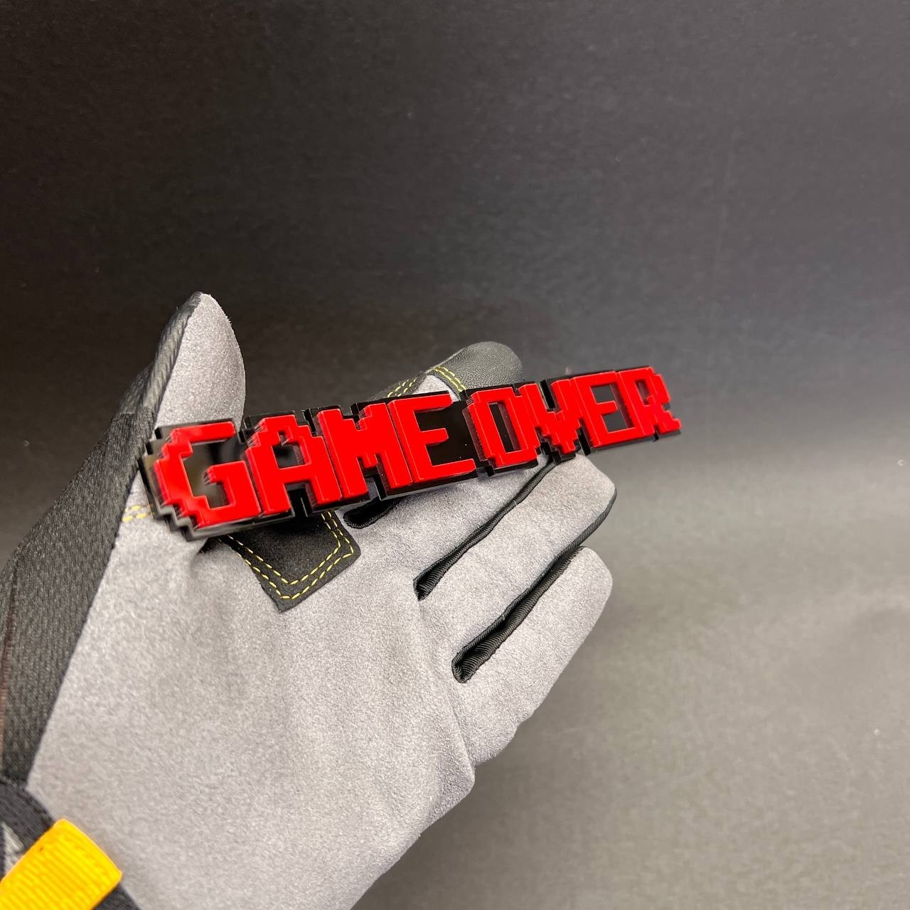 1x GAME OVER Custom Text 3D Acrylic Car Emblem Badge Multicolor Fender Decal