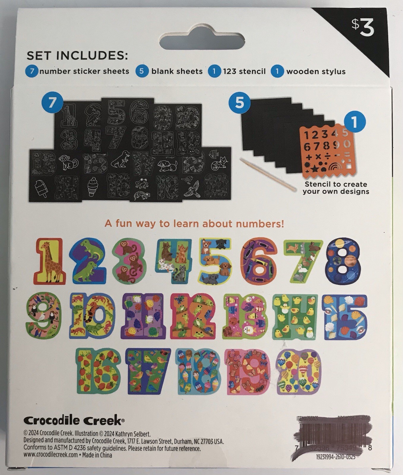 Crocodile Hunter ABC Scratch Art Sticker x 2 & 123 Scratch Art Stickers x 2 NEW