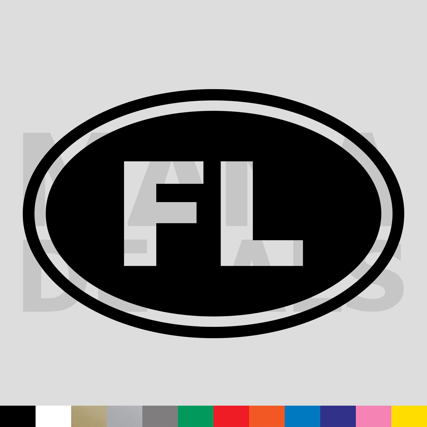 Florida FL State Oval Vinyl Die Cut Decal Sticker
