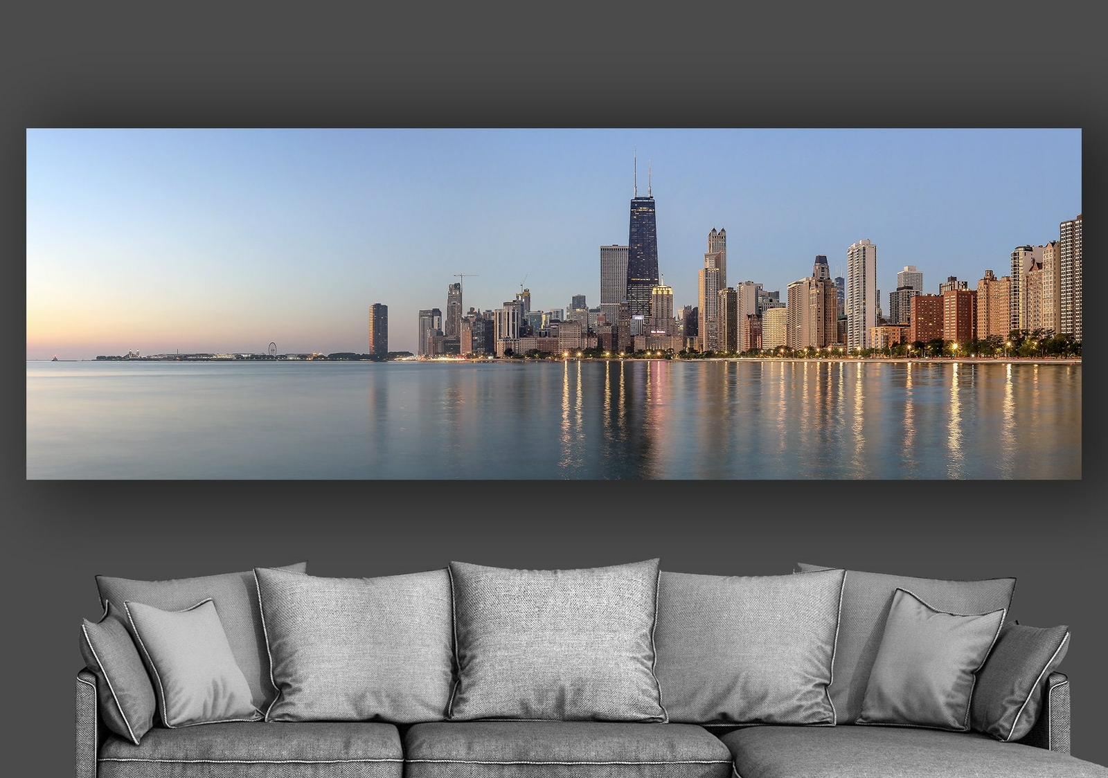 Canvas Print of Chicago Skyline, Panoramic 12×36 – 36×108"