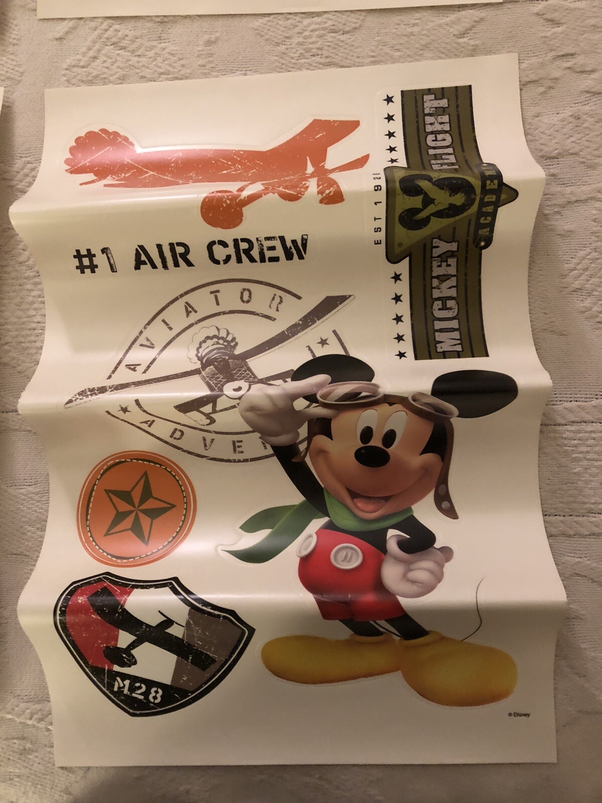 DISNEY Mickey Mouse & Friends Wall Decals Border, Vintage Aviation Theme