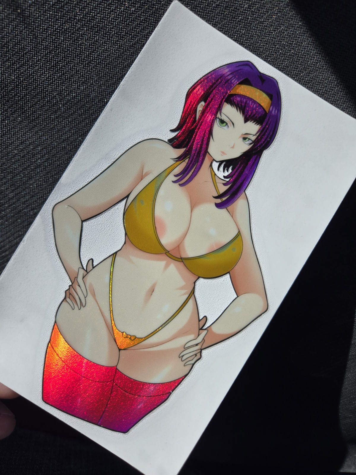 6" Spotholographic Weatherproof Waifu Vinyl Sticker Fey Valentine Bikini