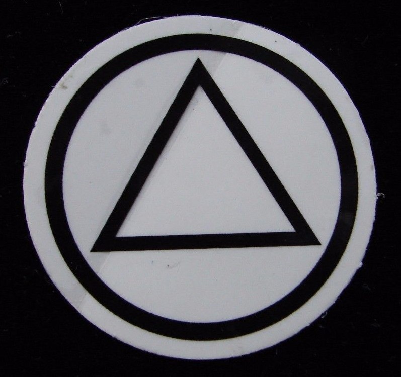 Alcoholics Anonymous AA Symbol Decal 3" Round Window Bumper Sticker Sober Token