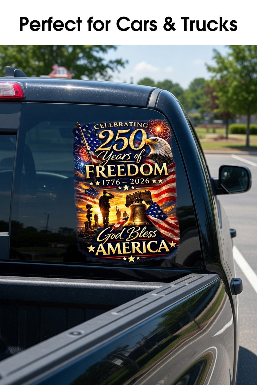America's 250 Years of Freedom Sticker 1776-2026 God Bless America Patriotic