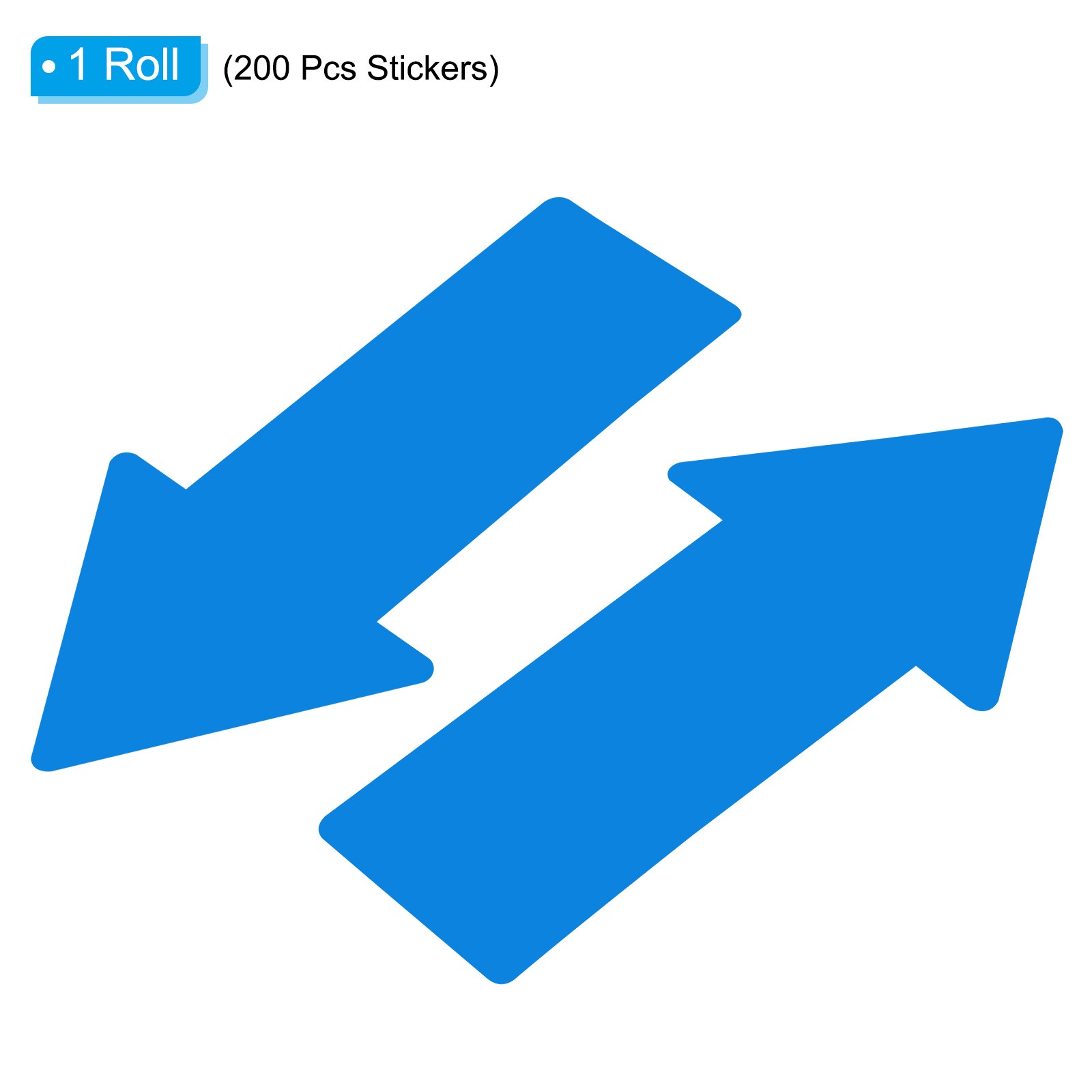 4"x2" Directional Arrow Sticker, 200 Pcs Vinyl Removable Self Adhesive, Blue