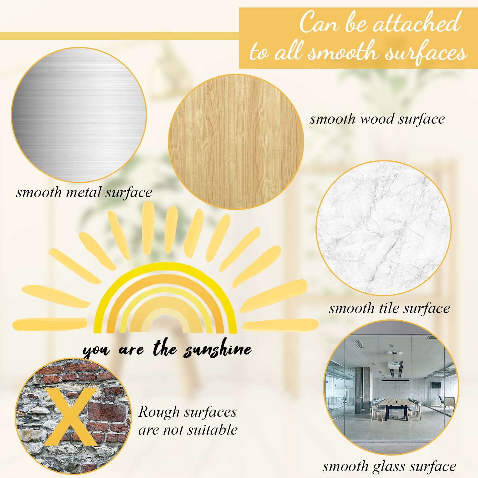 42 x 18 Inches Large Boho Half Sun Wall Decals You are The Sunshine Wall Stic…