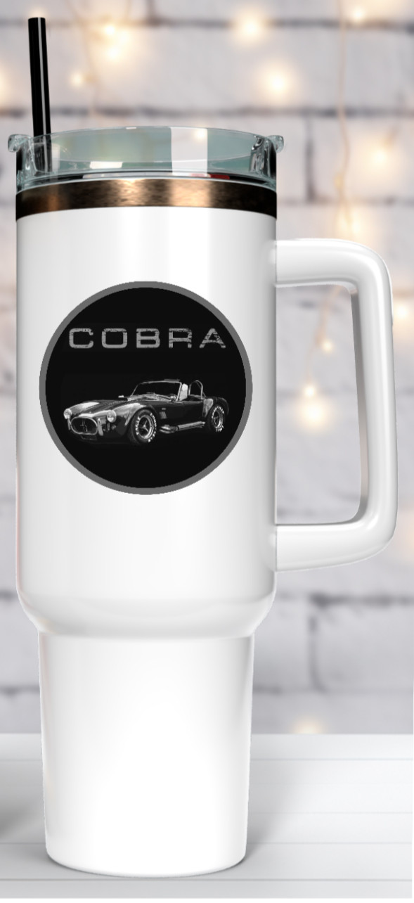 Car Classics "Cobra B/W" – 4" Handmade Vinyl Decal Cooler Vehicle Laptop Tumbler