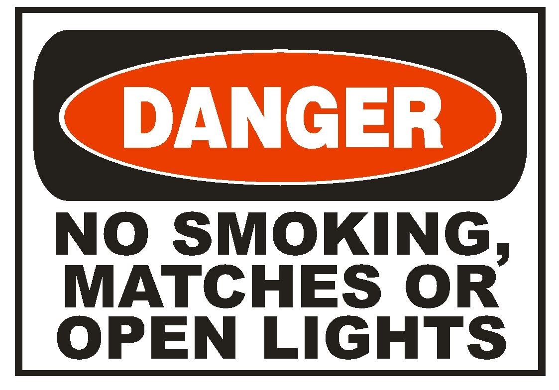 Danger No Smoking Matches or Open Lights Sticker Safety Sticker Sign D683 OSHA