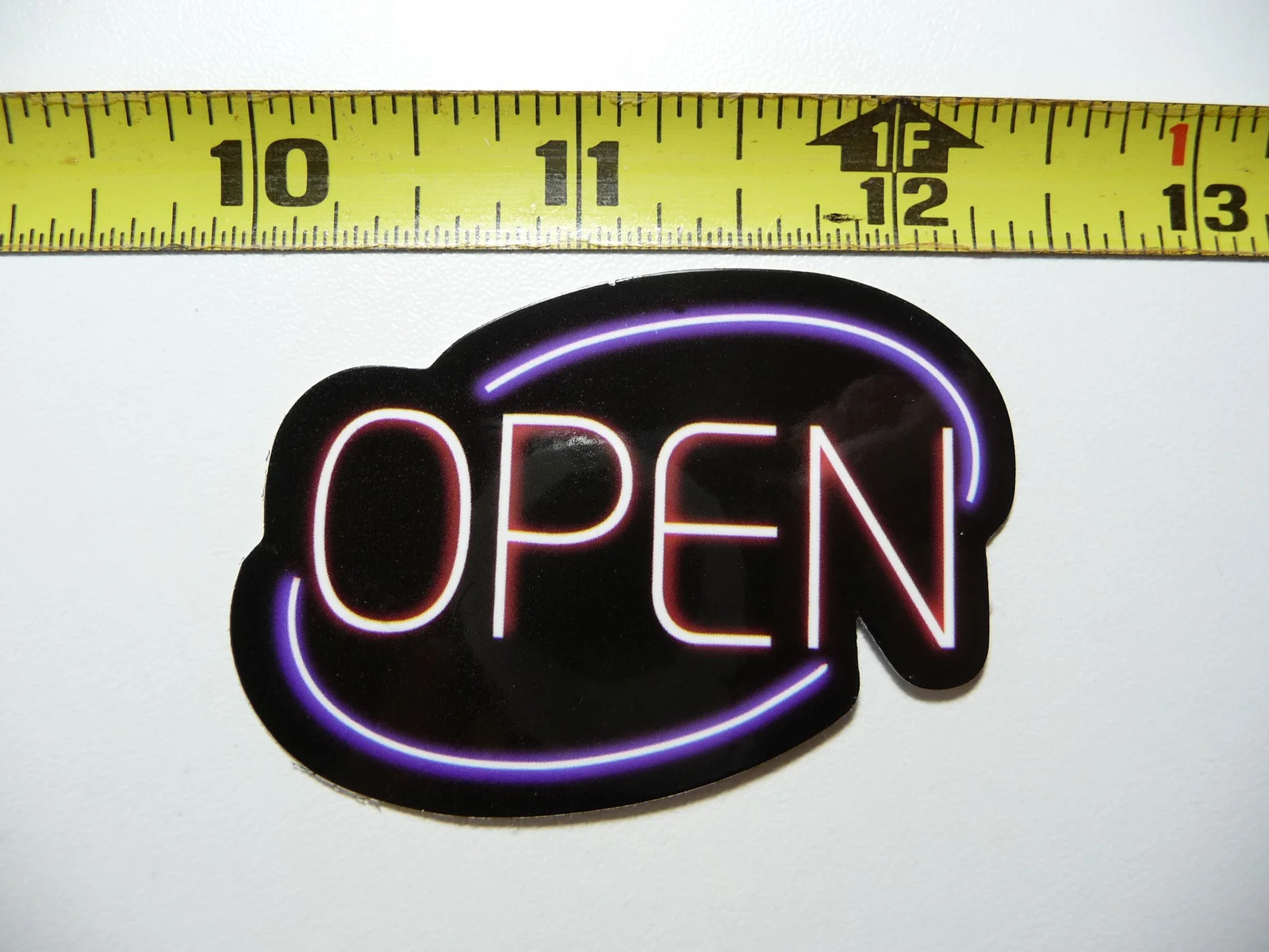 NICE OPEN SIGN NEON STYLE SMALL STICKER DECAL COLORFUL FUNNY