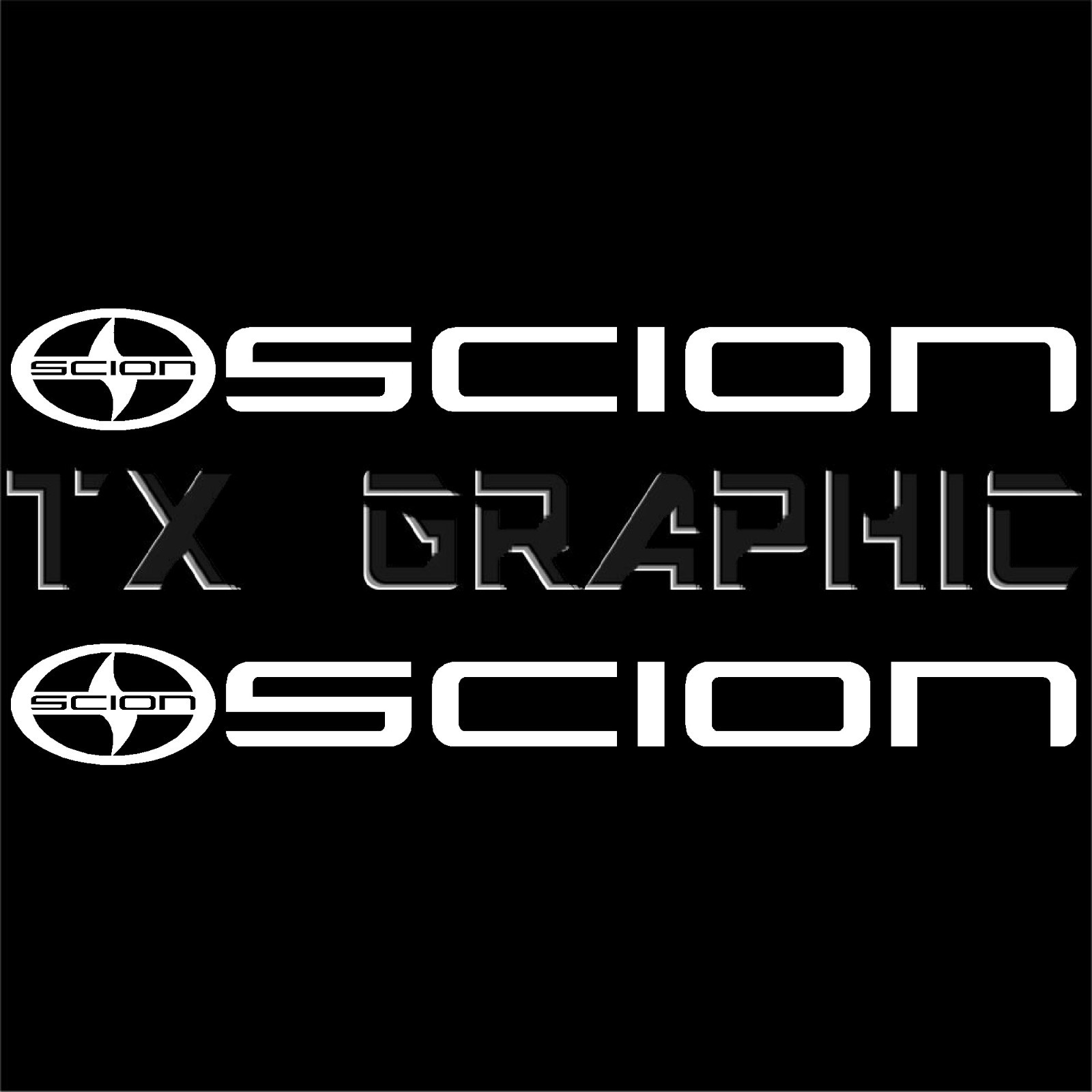 SCION STICKER VINYL DECAL JDM LOGO, 1 SET OF 2, TWO DIFFERENT SIZES