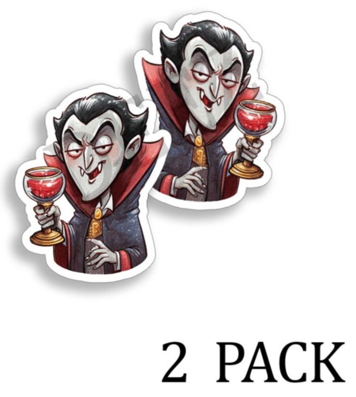 Halloween Stickers Creepy Dracula Vampire In / Outdoor Vinyl Decals – Set of 2