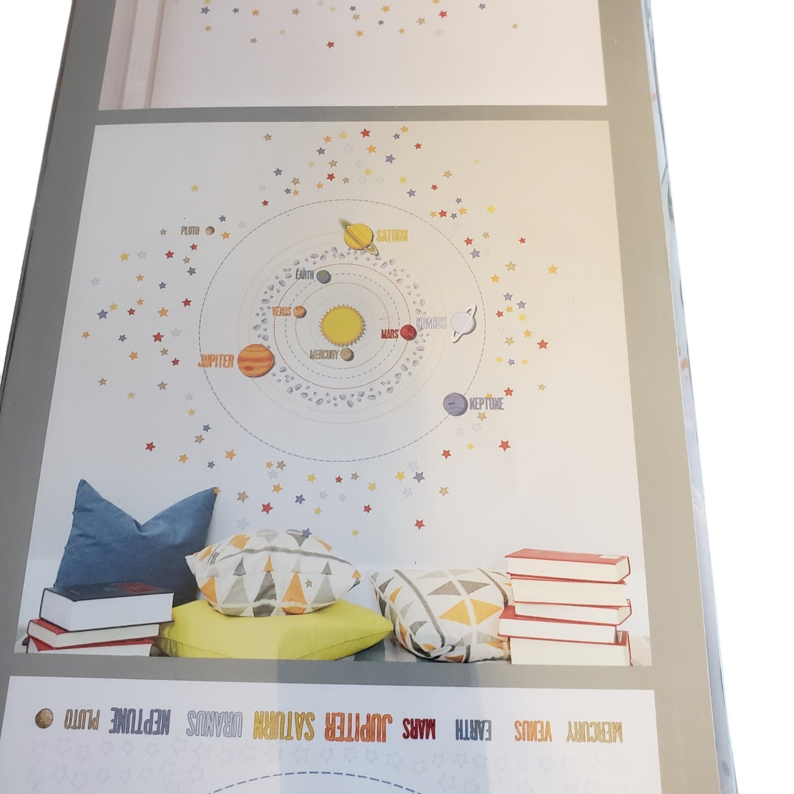 3D Glow in The Dark Solar System Wall Decals Wall Stickers Planet Ceiling 4×4 ft