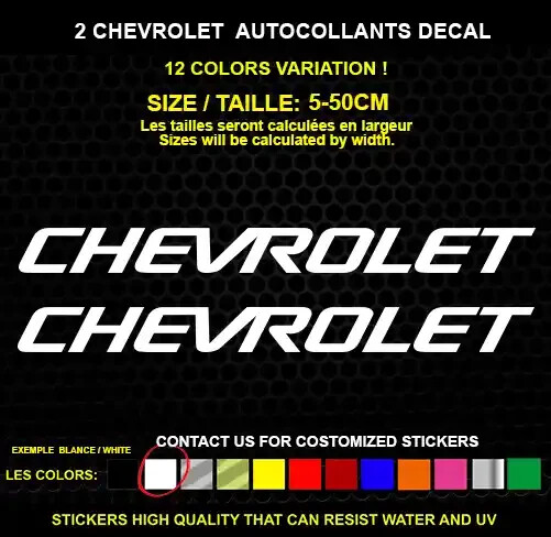 2 CHEVROLET sticker Genuine decal waterproof vinyl sticker 5-50cm