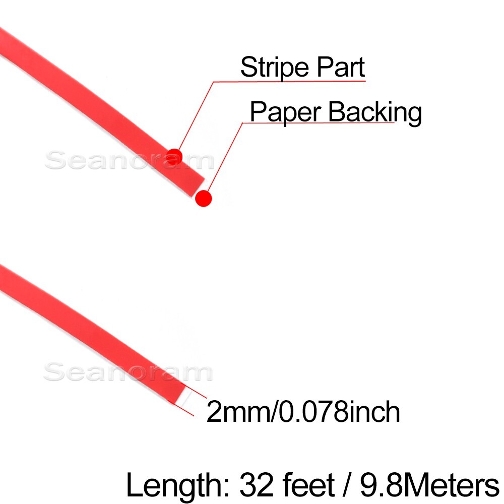 1/12" 2mm Red Chrome DIY Home Shop Pinstriping Pin Stripe Decal Vinyl Sticker