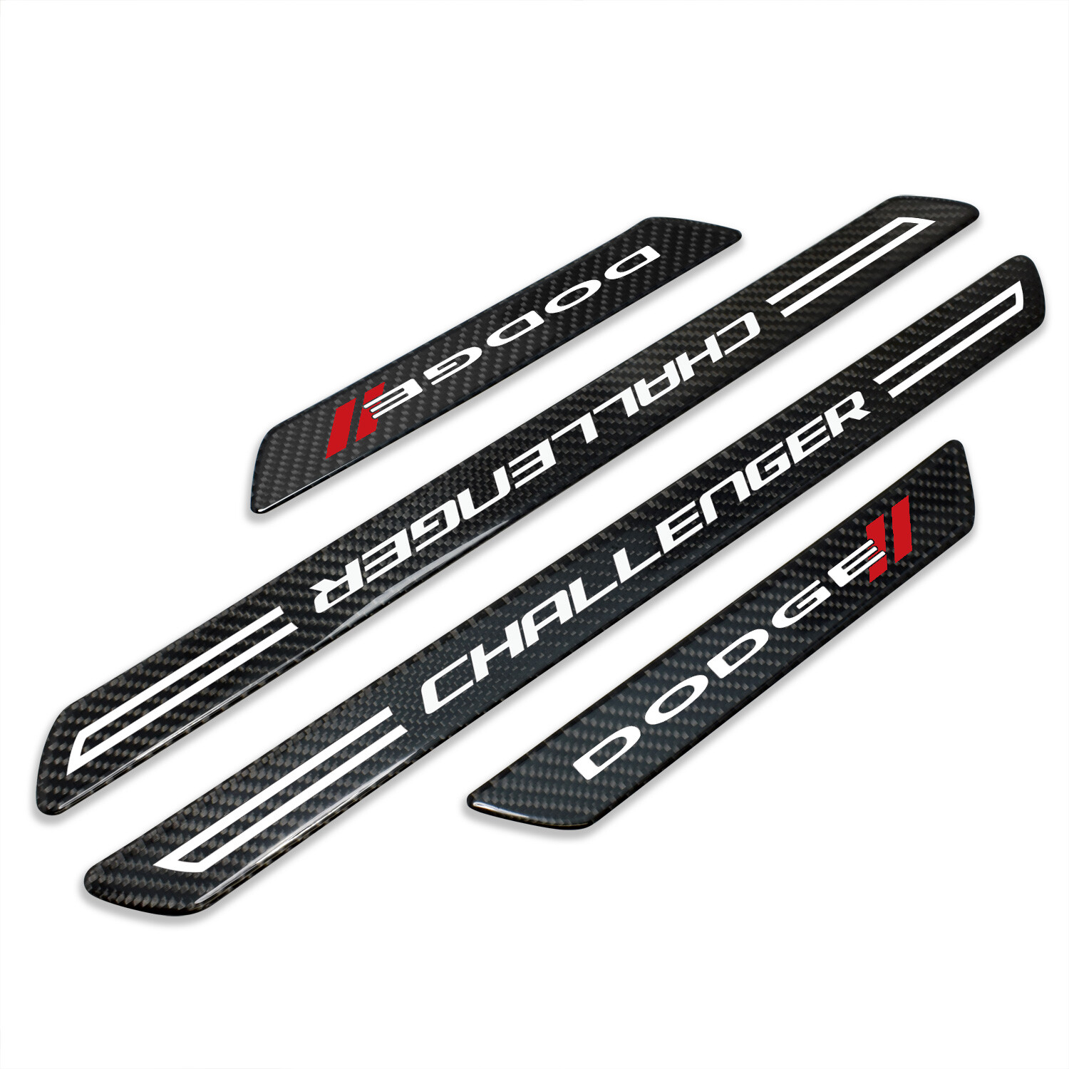 Dodge Challenger Real Carbon Fiber 4 Pcs Door Sill Kick Plates