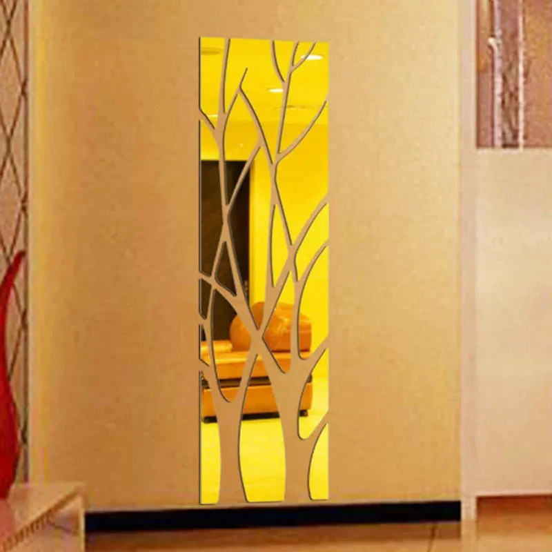3D Acrylic Mirror Wall Sticker Tree Branch DIY Home Decor Living Room Bedroom