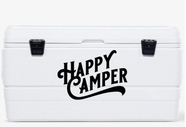 Happy Camper Vinyl Decal Bumper Sticker Car Window Mirror Wall Art Camping