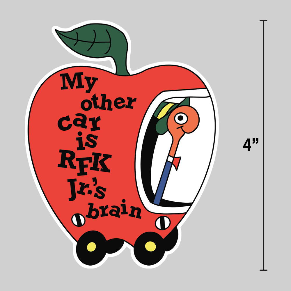 RFK Jr Sticker Brain Worm Funny Meme 4" Vinyl Decal