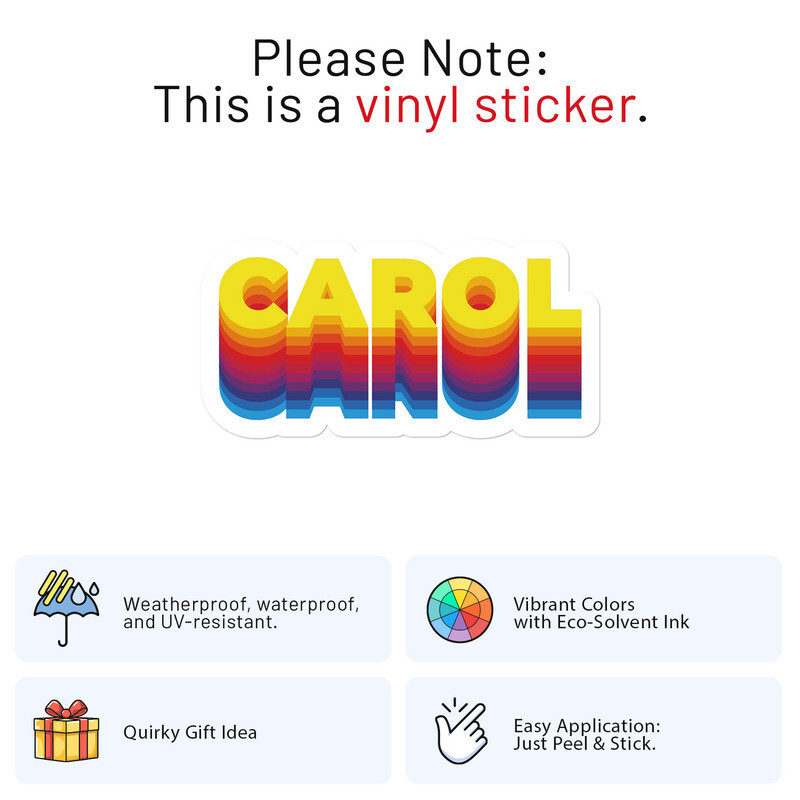 Rainbow Carol Name – Car Bumper Sticker Vinyl Art Decal