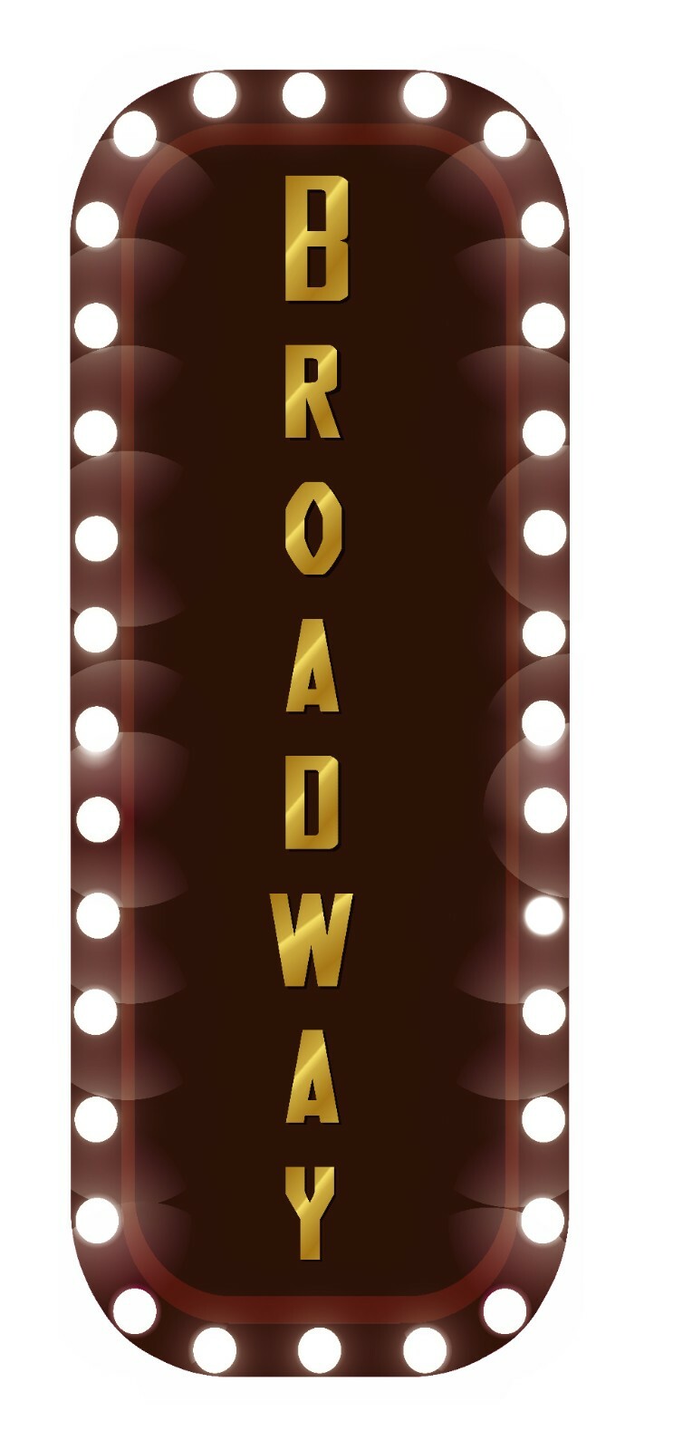 Home Living Room Vertical BROADWAY Signage Led Lights Art Vinyl Wall Decal 20×55
