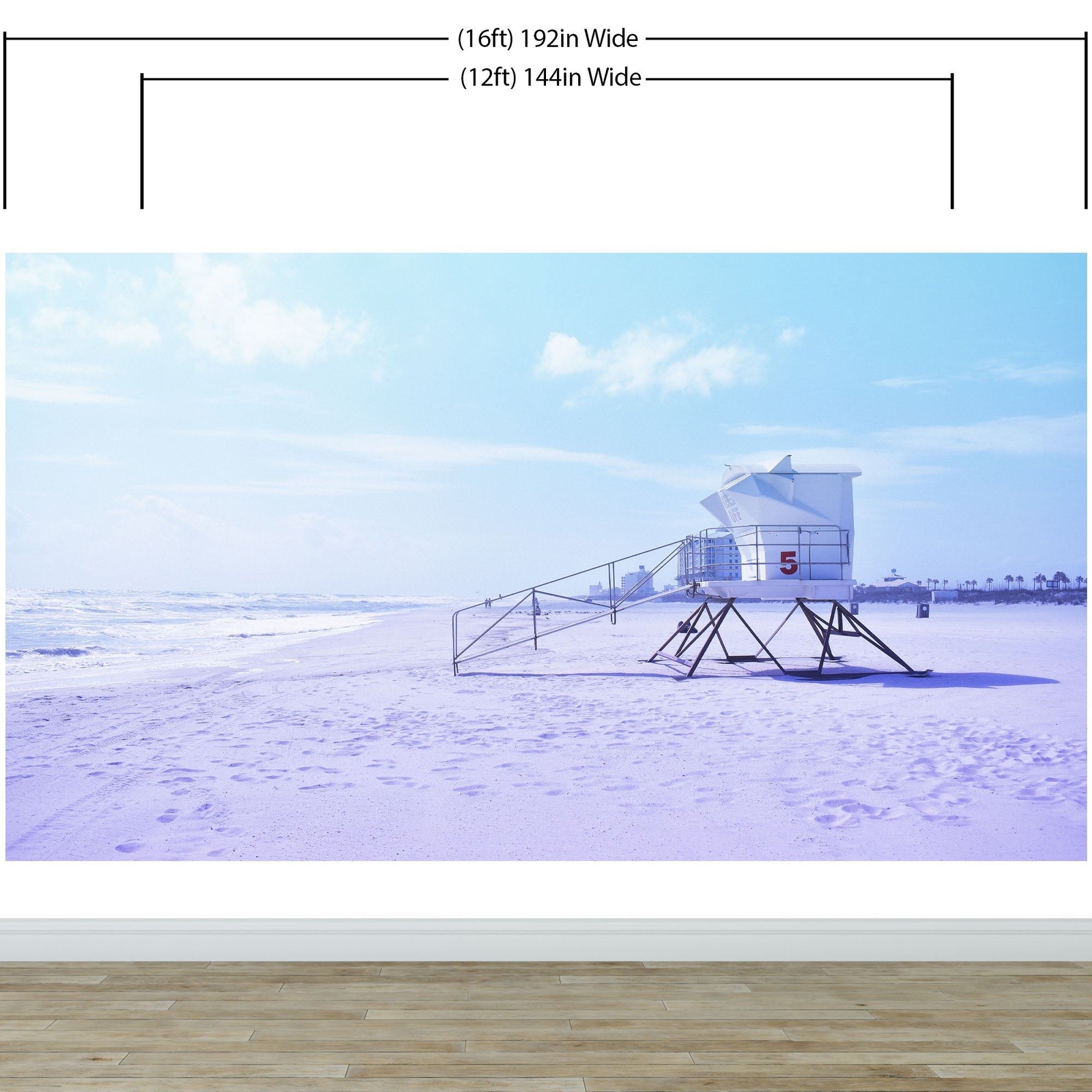 Lifeguard Tower on Pensacola Beach Wall Mural. Pastel Color Theme Peel and Stick