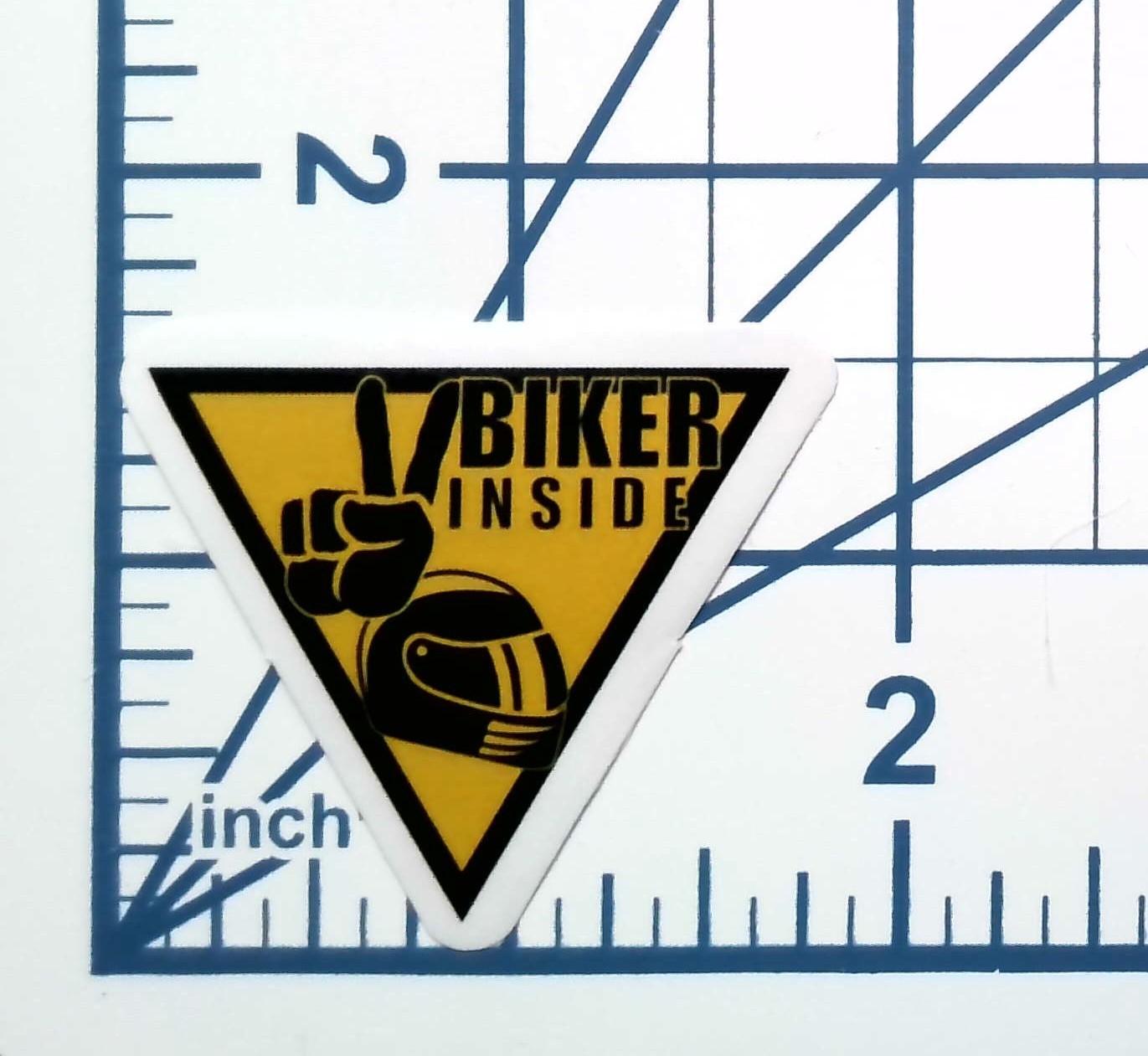 Biker Inside Peace Sign Helmet Motorcycle Vinyl Stick Sticker Decal Die Cut