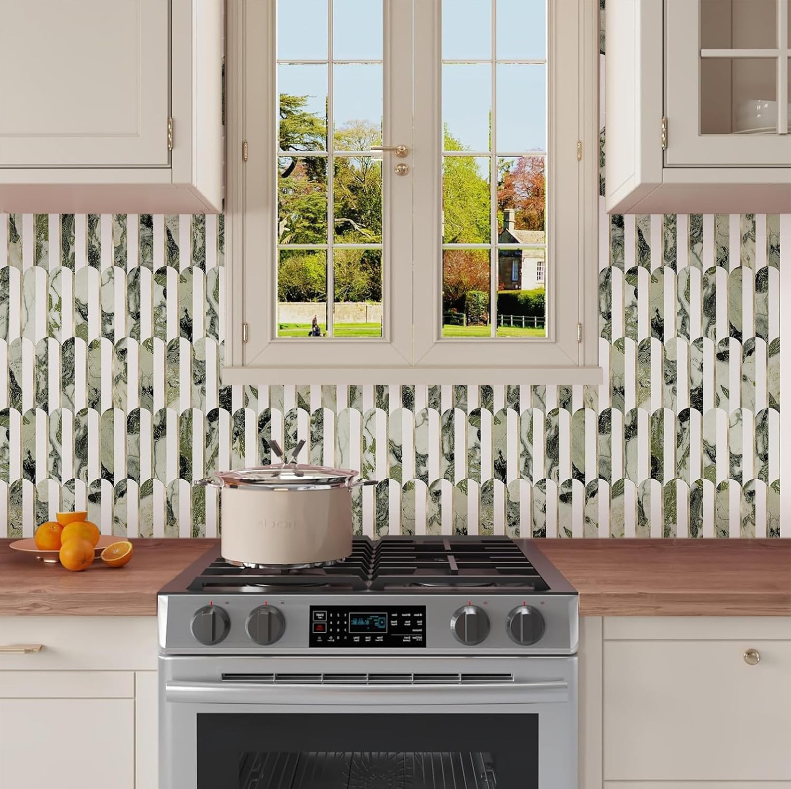 Peel and Stick Backsplash Tiles PVC Seamless Marble Borderless 10 Sheets for