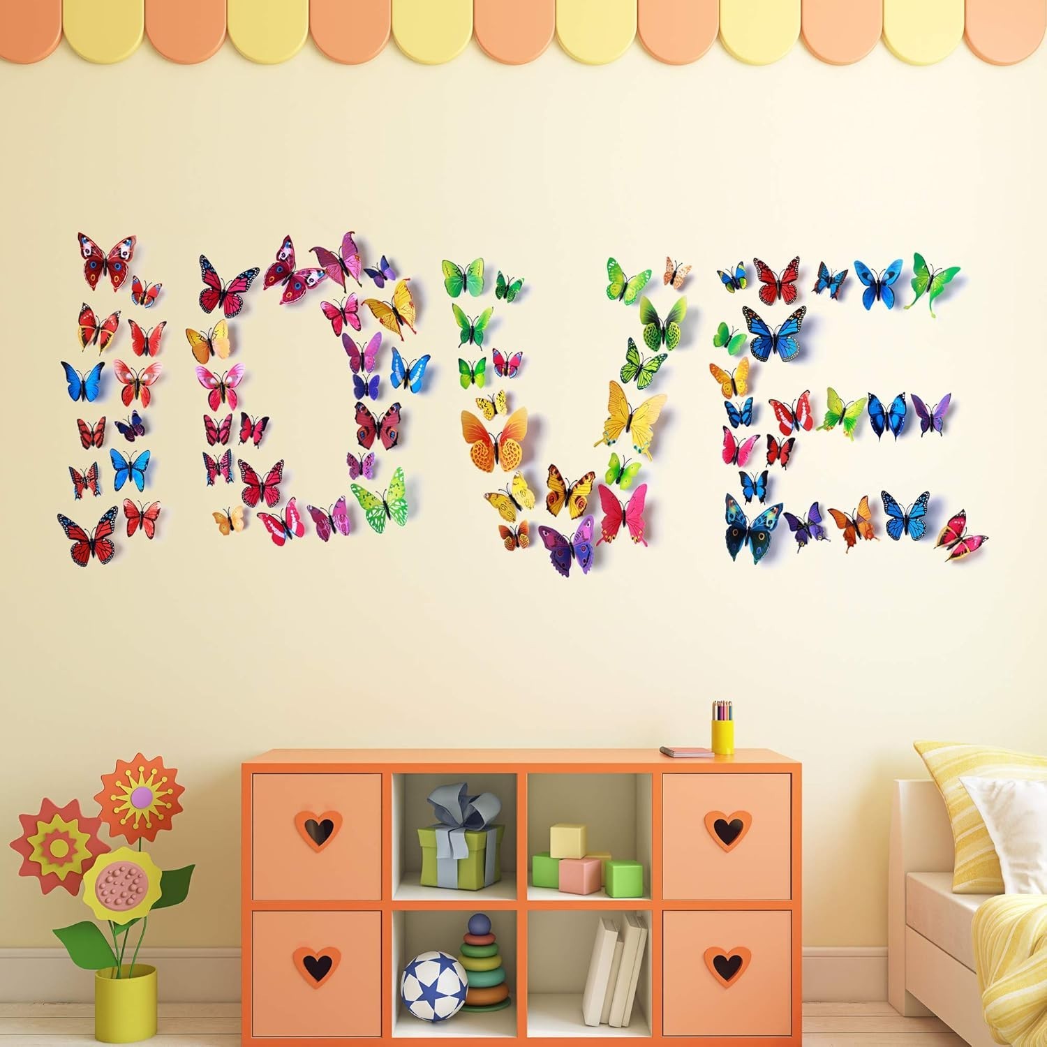 Amaonm 72 Pcs 3D Butterfly Wall Stickers Colorful Butterflies Wall Decor DIY …